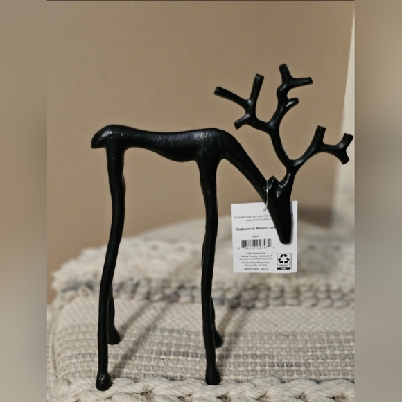 Christmas Holiday Time Black Metal Reindeer Deer Set Viral Htf - Picture 2 of 4